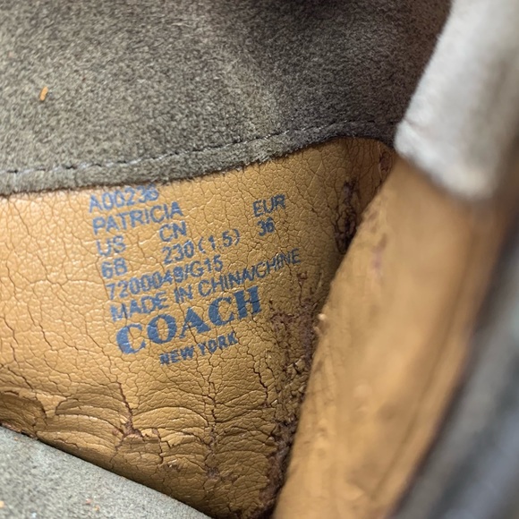 Coach Patricia Suede Ankle Booties in Fatigue/ Chestnut Size 6B - Picture 12 of 12